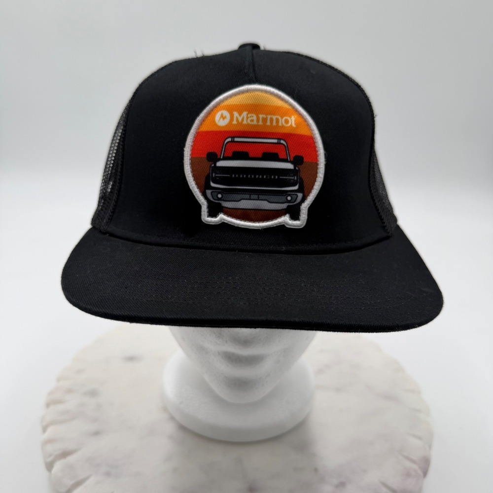 Marmot Mens Black Ford Bronco Sunset Patch Trucker Hat Snapback Cap OSFA